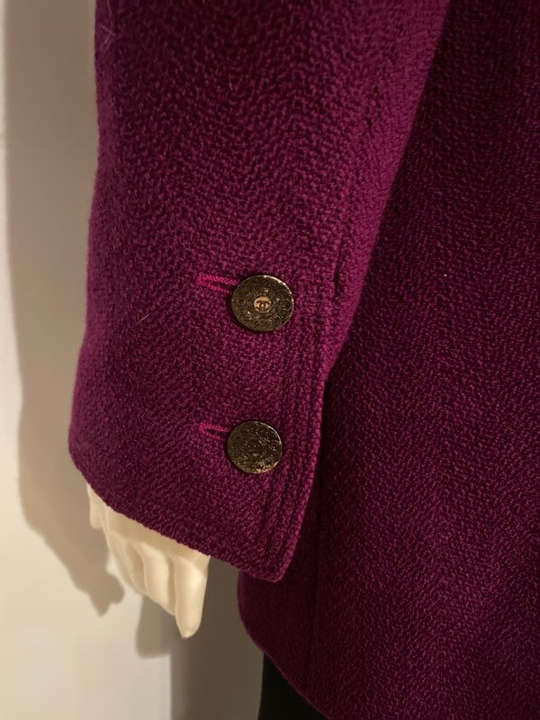 97A, 1997 Fall Chanel Vintage Merlot Jacket Blazer FR 40 US 4