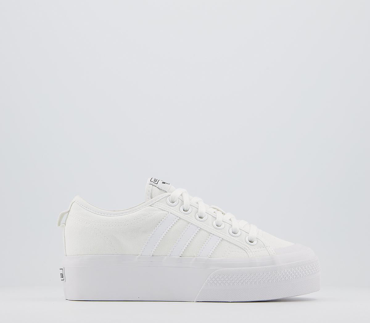 adidas Nizza Platform White White White Uk Size 4