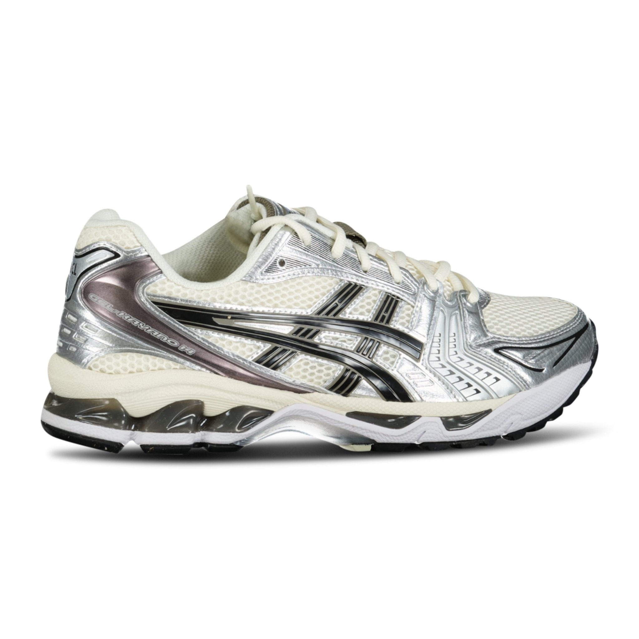 ASICS GEL KYANO 14 WHITE/CREAM/SILVER TRAINERS