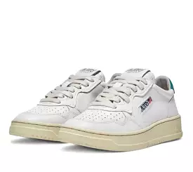 Autry Action Shoes Low Man Leather - White & Petrol