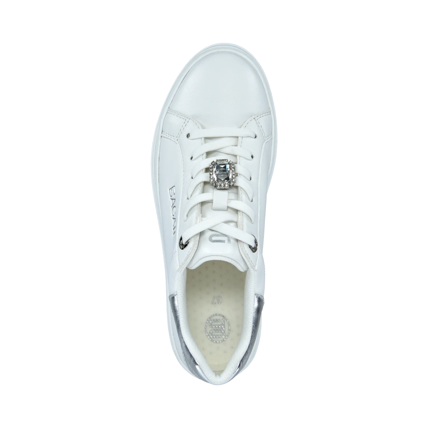 BAGATT White/Silver Platform Trainer