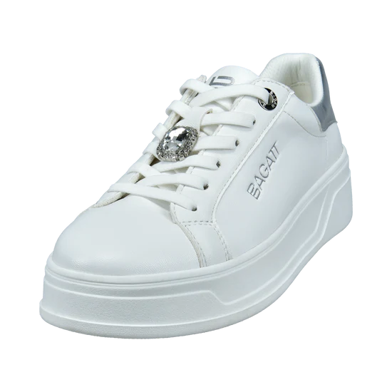 BAGATT White/Silver Platform Trainer