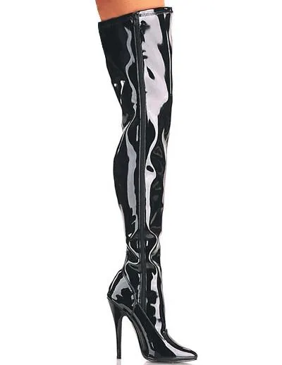 Black High Heel Thigh High Boots