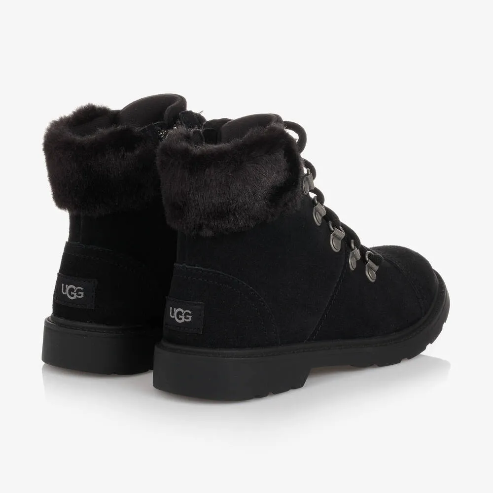 Black Suede Hiker Boots