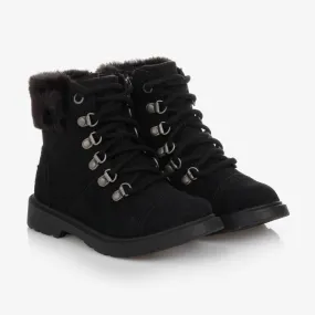 Black Suede Hiker Boots