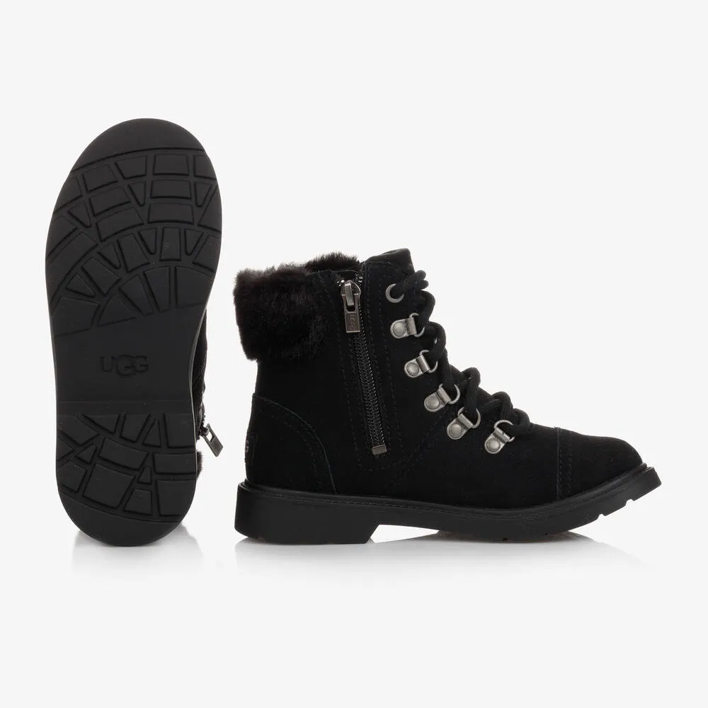 Black Suede Hiker Boots