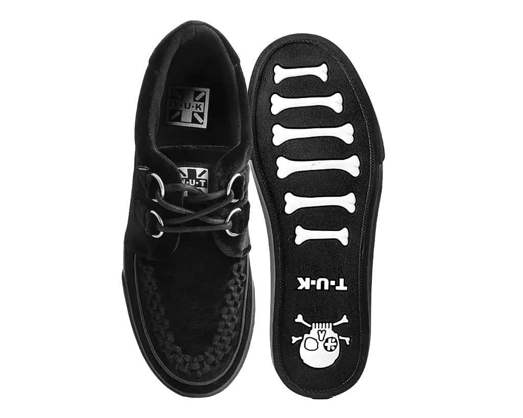 Black Velvet D-Ring Interlace Sneaker