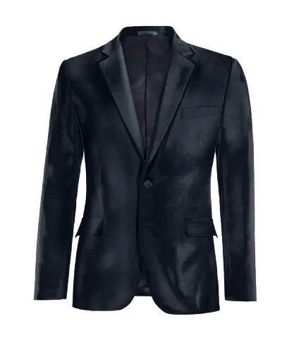  Blazer azul marino de terciopelo slim fit