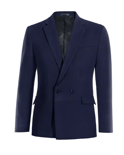  Blazer cruzada azul príncipe de gales slim fit