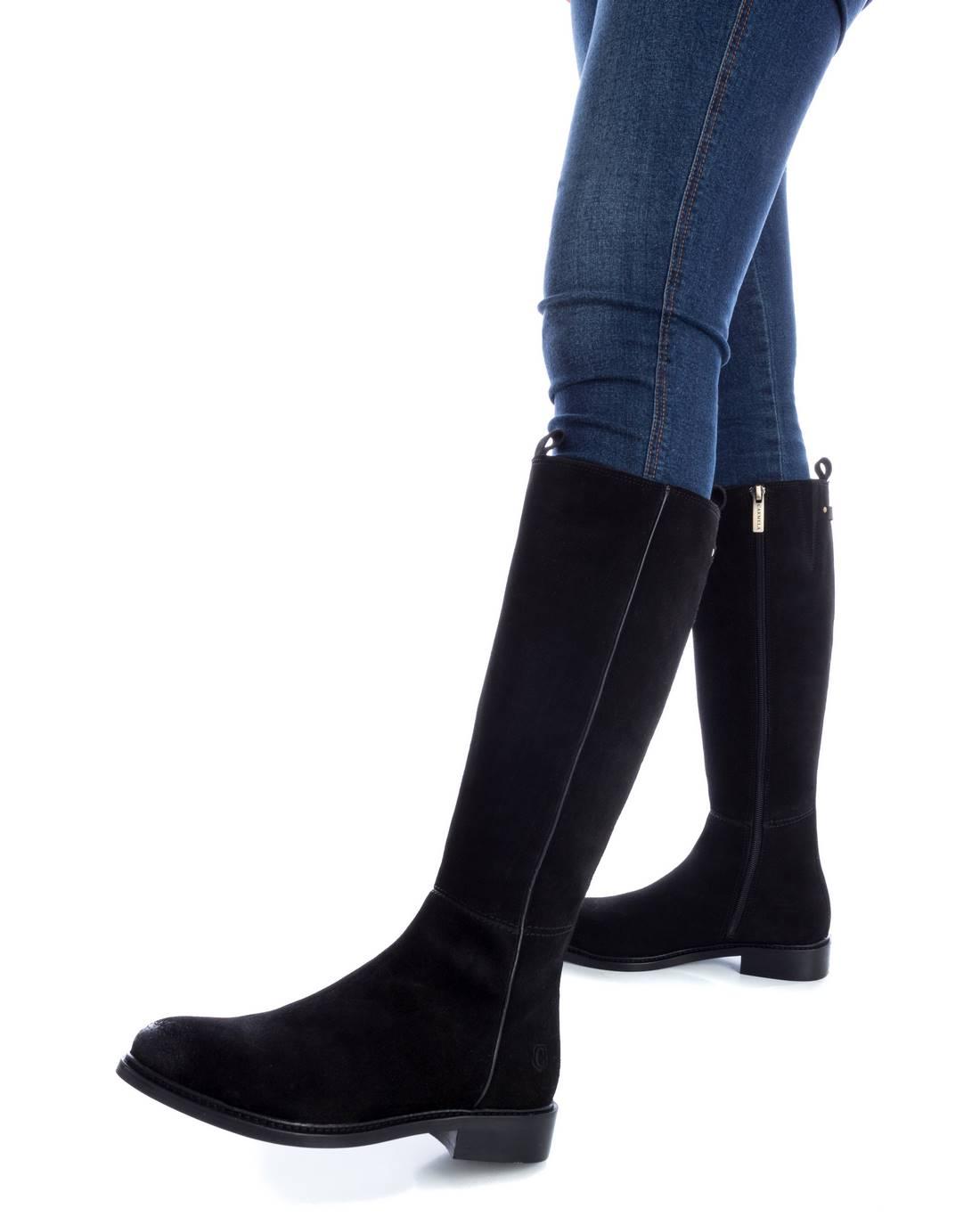 CARMELA Black Suede Knee  Boot  160978