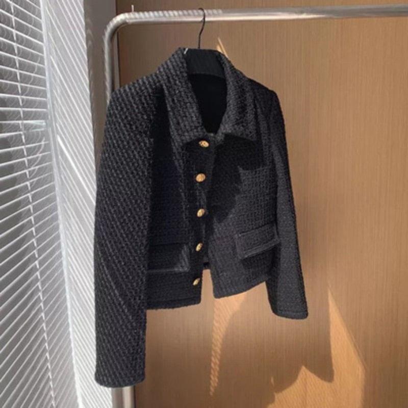 Chic Vintage Cropped Tweed Jacket Women