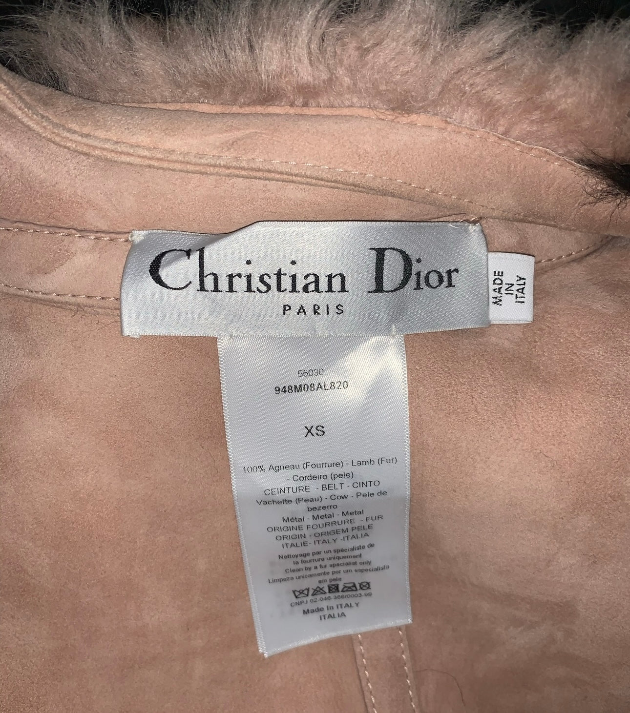 CHRISTIAN DIOR - Double face coat mouton size XS