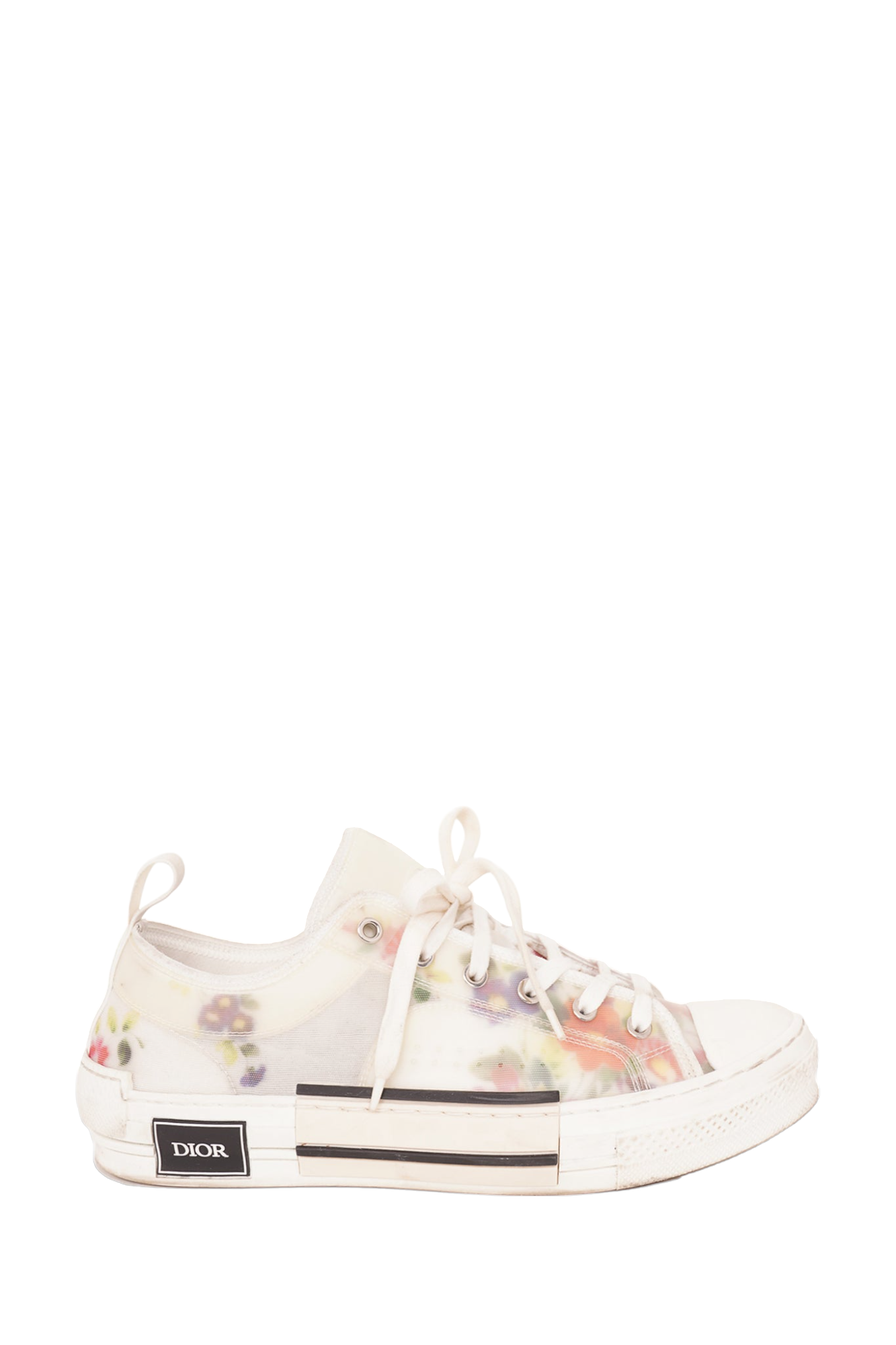 Christian Dior White Low Top B23 Oblique Flower Sneakers Size 42