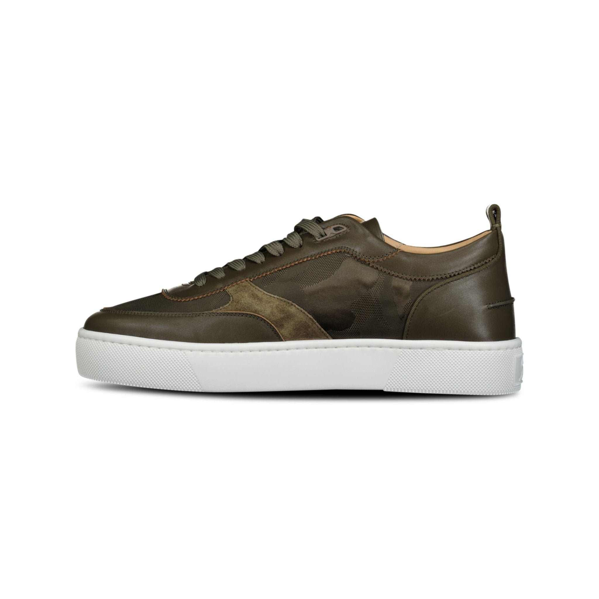 CHRISTIAN LOUBOUTIN HAPPY RUI FLAT TRAINERS ARMY GREEN