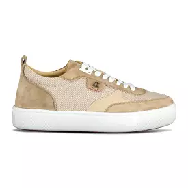 CHRISTIAN LOUBOUTIN HAPPY RUI FLAT TRAINERS LIGHT BEIGE BROWN