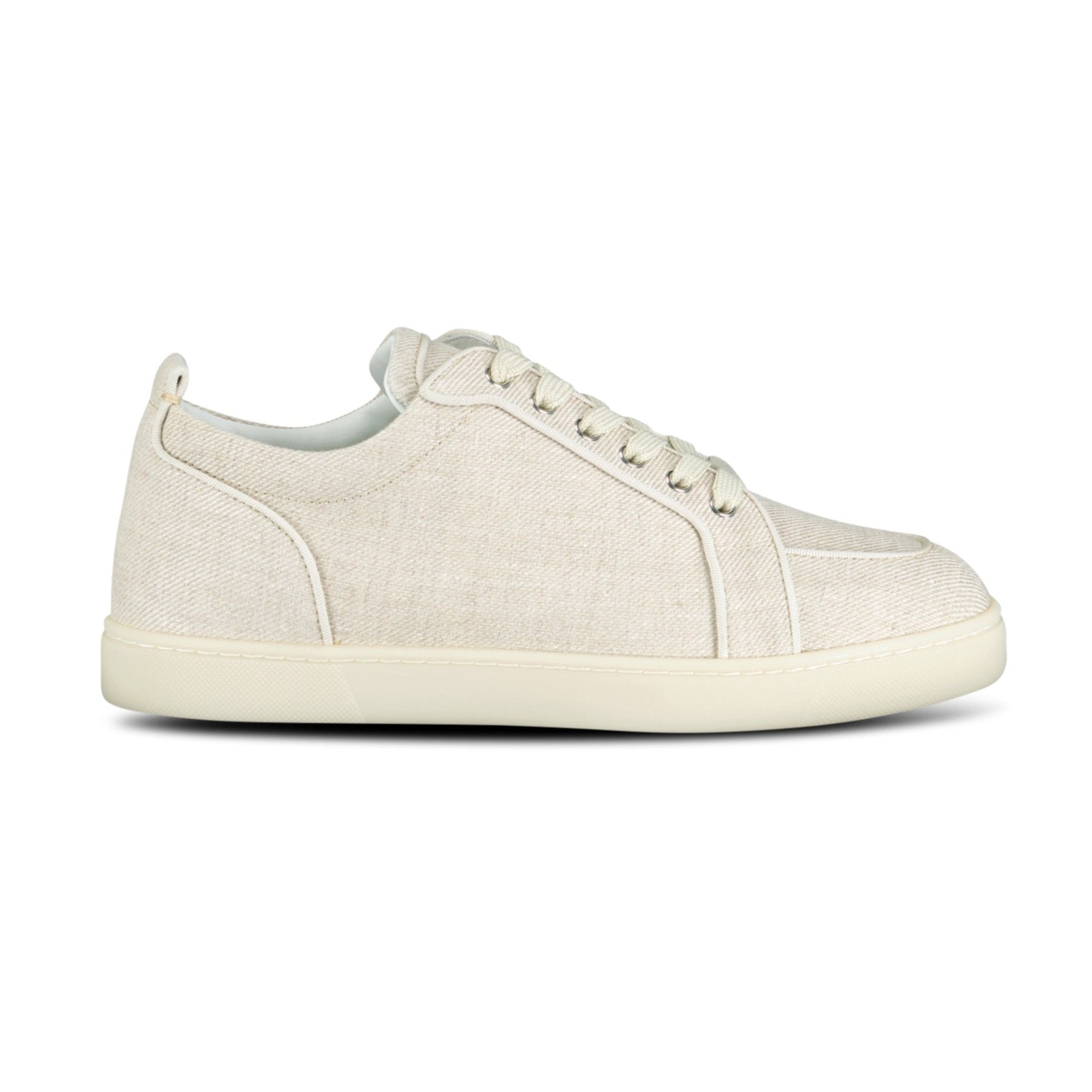 CHRISTIAN LOUBOUTIN RANTULOW ORLATO LINEN BEIGE TRAINERS