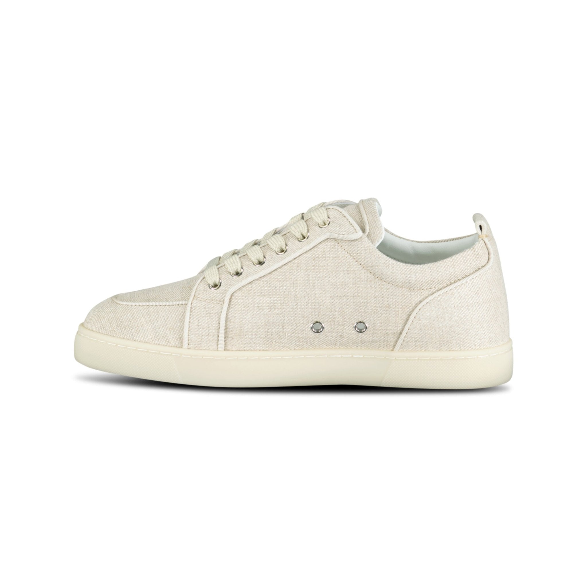 CHRISTIAN LOUBOUTIN RANTULOW ORLATO LINEN BEIGE TRAINERS