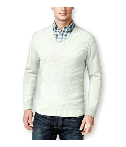 Club Room Mens Diamond Knit V-Neck Pullover Sweater, TW6