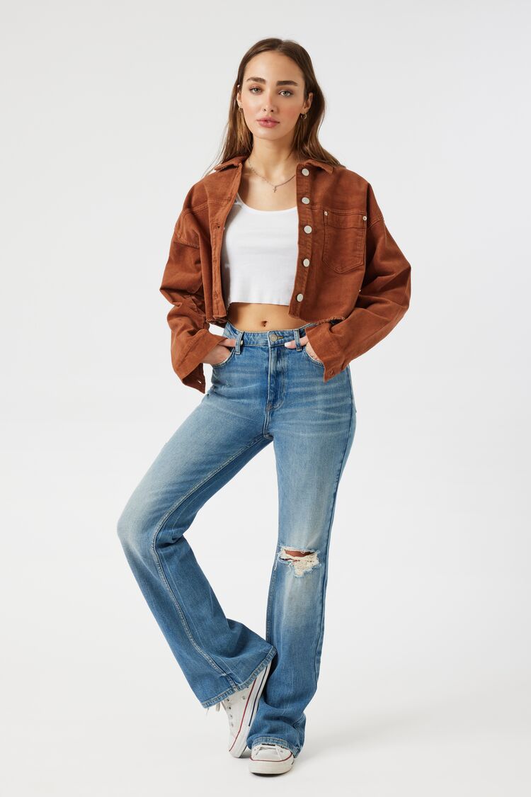 Corduroy Cropped Trucker Jacket