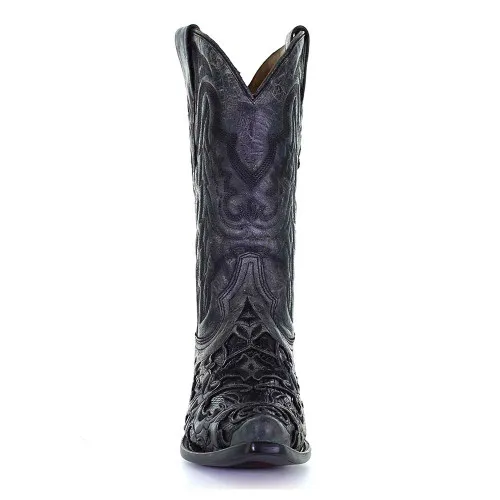 Corral Cowboy Black Embroidered Boots