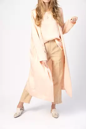 Crash Satin Duster Coat in Melone