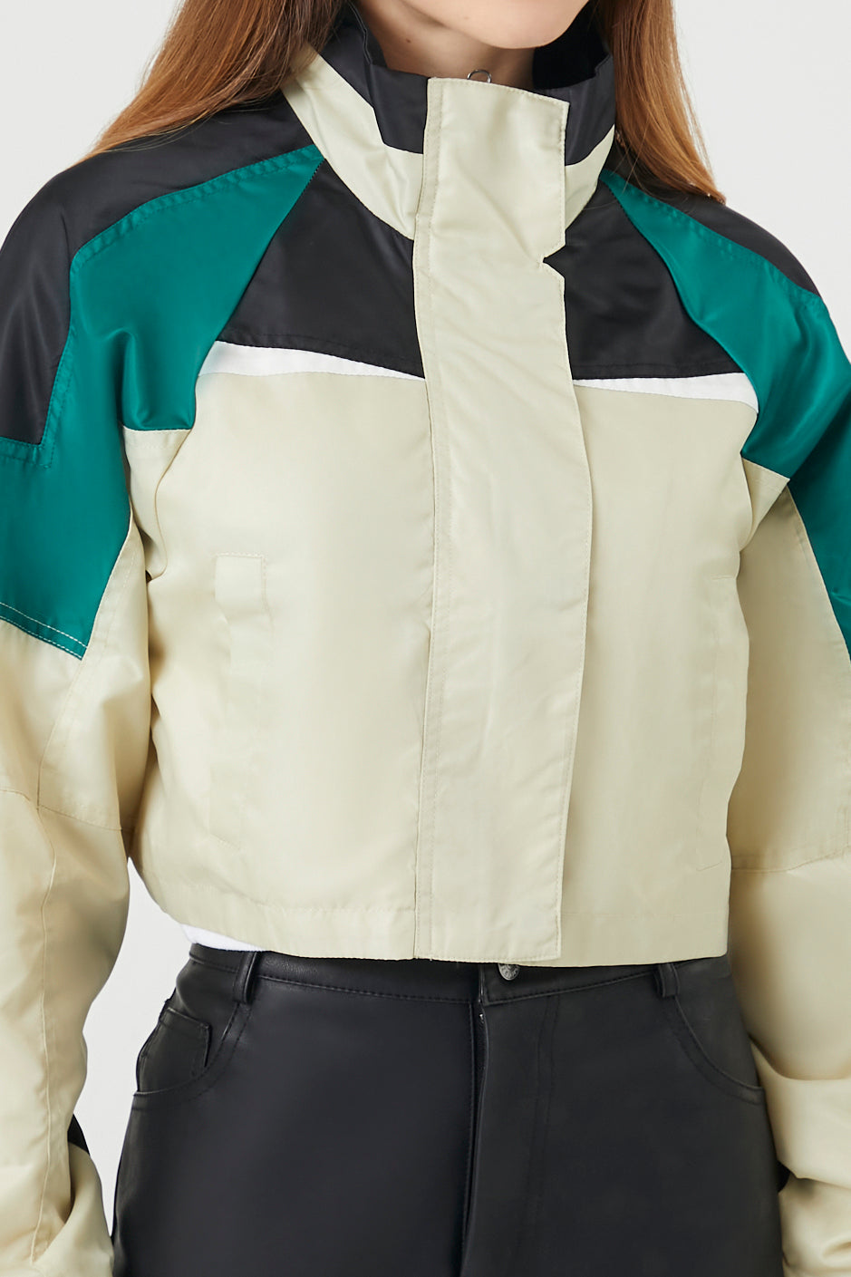 Cropped Colorblock Jacket