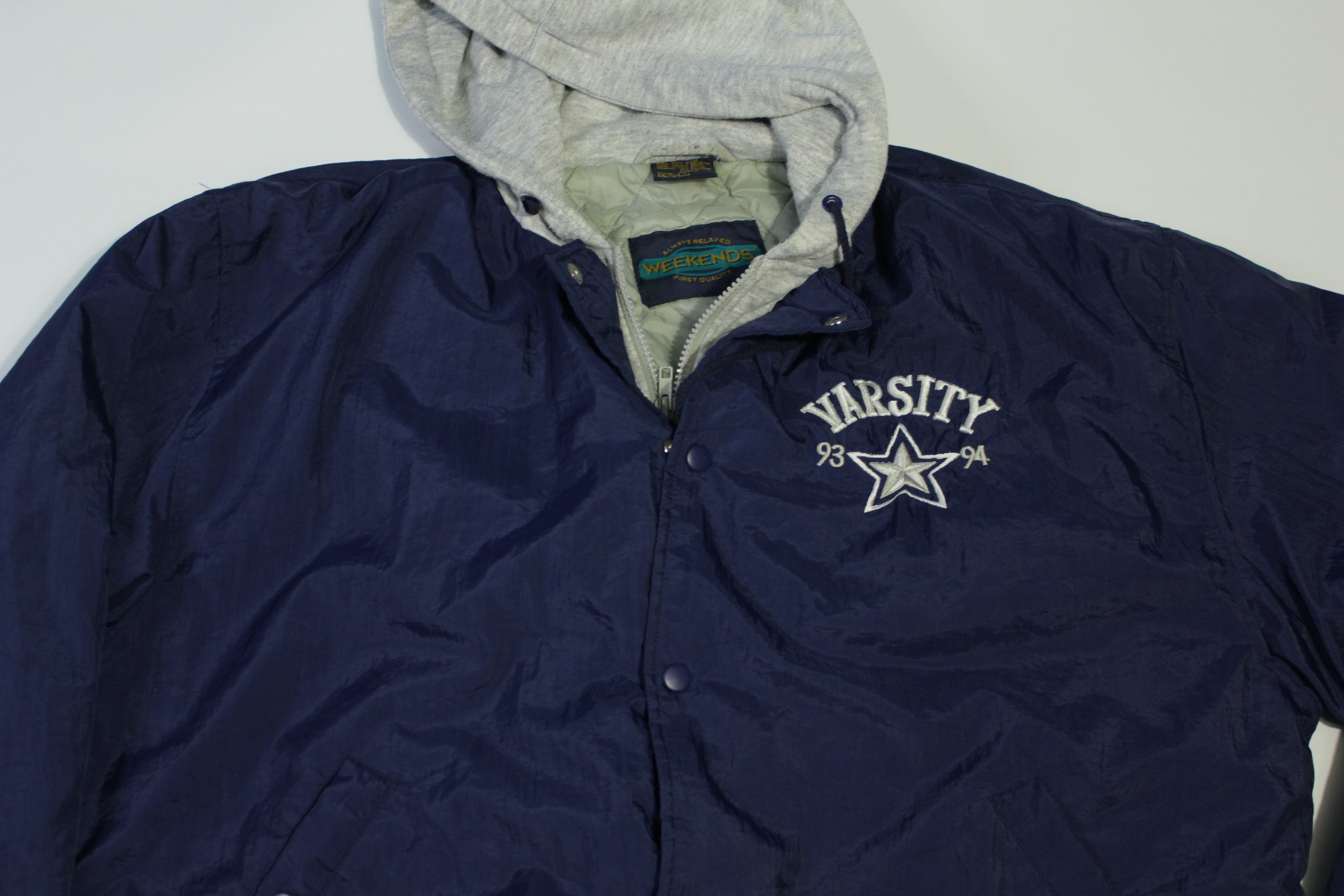 Dallas Cowboys Varsity Championship 1993-1994 Vintage Quilt Sweatshirt Lined Hoodie Jacket