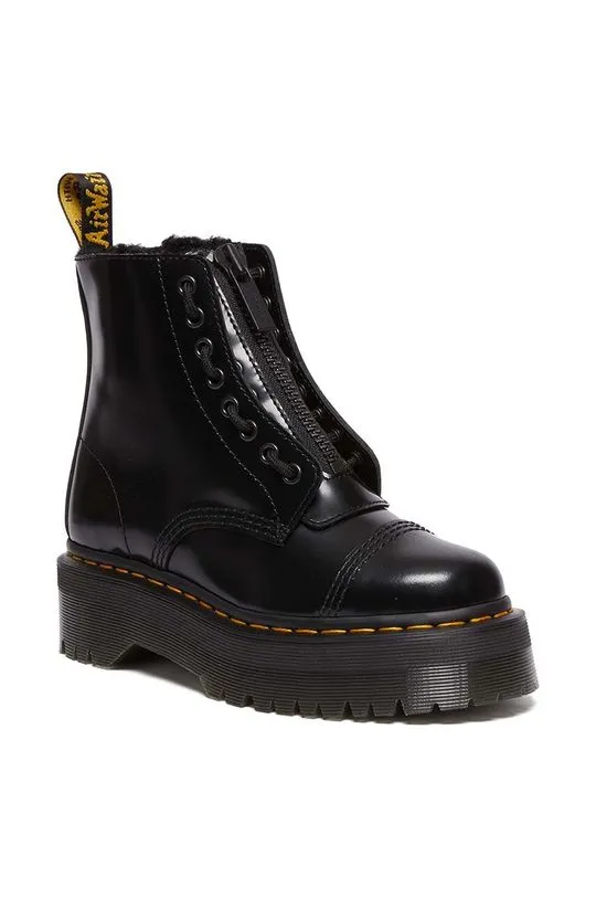 Dr. Martens leather biker boots Sinclair FL women's black color DM31213001