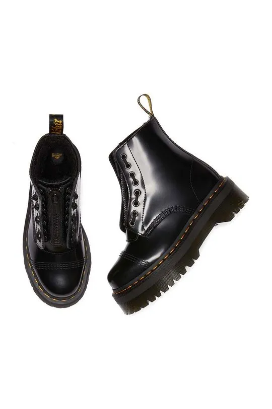 Dr. Martens leather biker boots Sinclair FL women's black color DM31213001