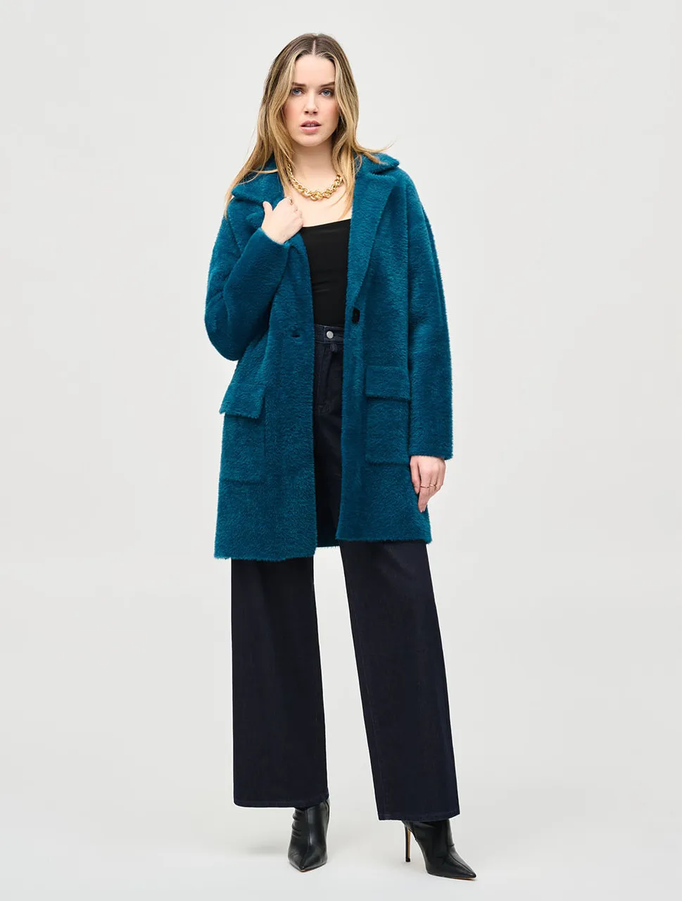 Feather Yarn Sweater Coat | Joseph Ribkoff