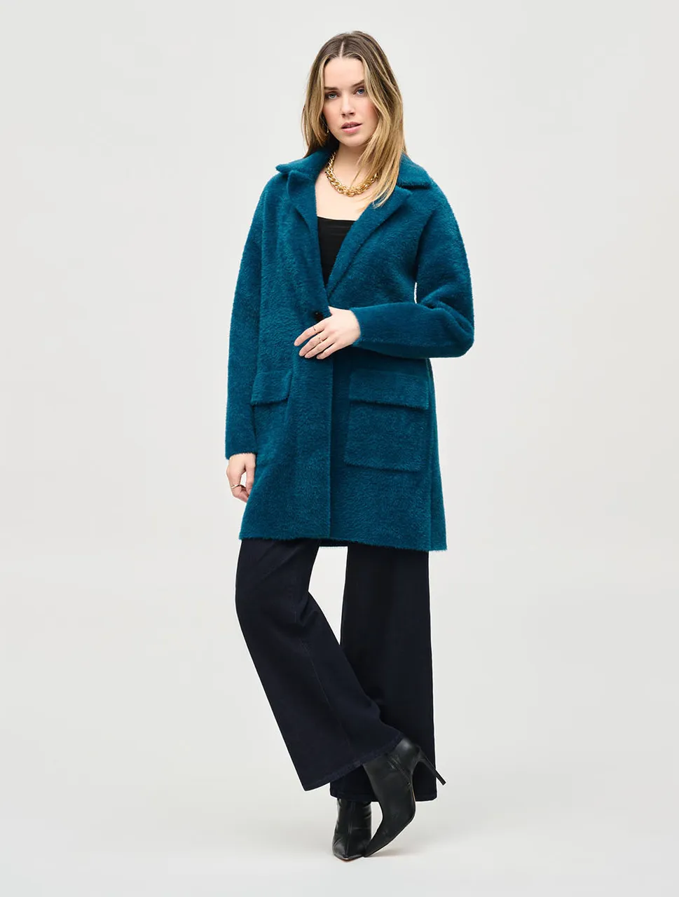 Feather Yarn Sweater Coat | Joseph Ribkoff