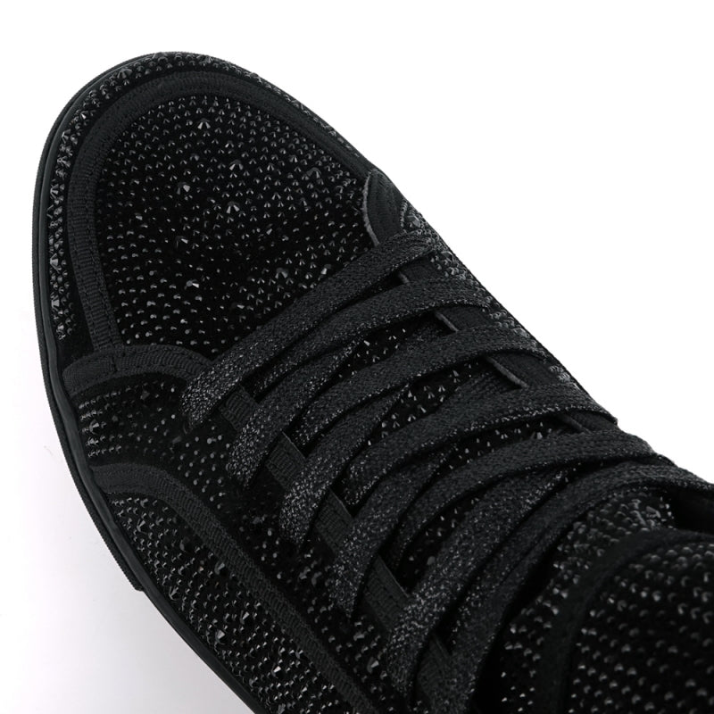 FI-2402 Black Rhinestones High Top Sneakers