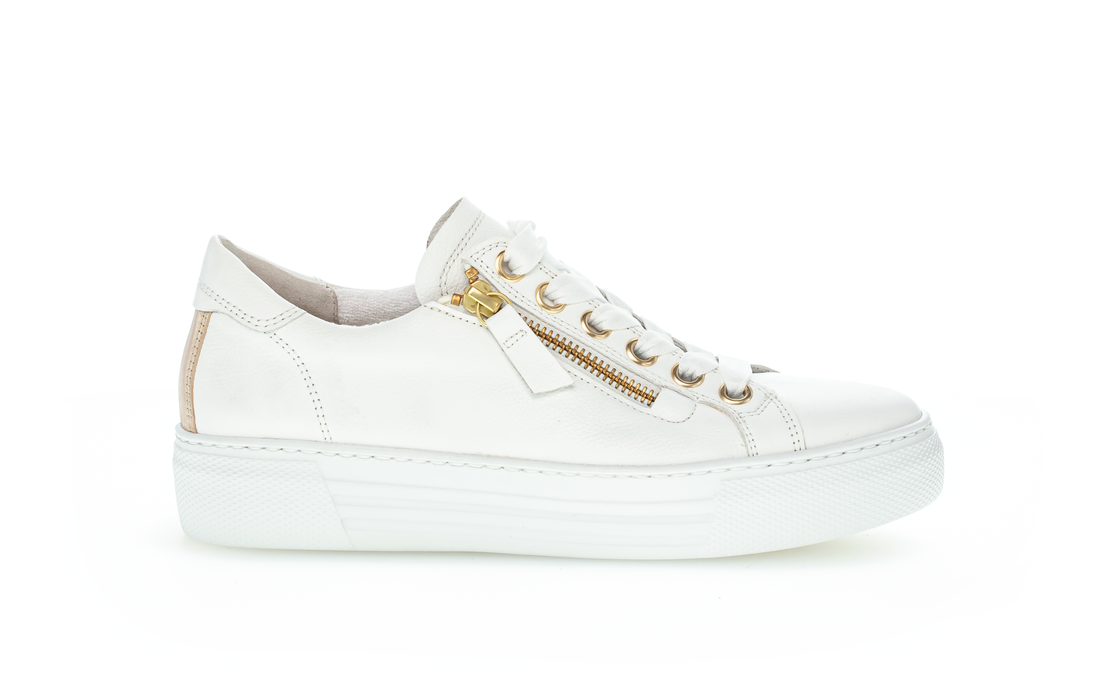 GABOR ZIP WHITE GOLD TRAINERS 46.465.51