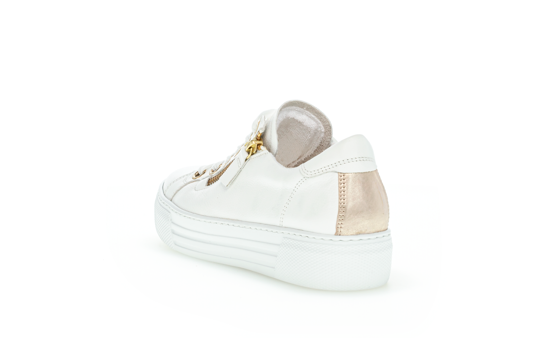 GABOR ZIP WHITE GOLD TRAINERS 46.465.51