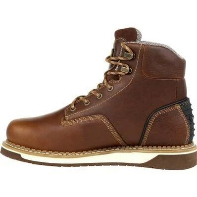 Georgia Men's AMP LT Wedge Steel Toe Waterproof Work Boot in Brown