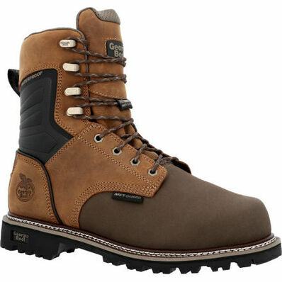 Georgia Men's Brute Composite Toe Met Guard Waterproof Work Boot in Brown