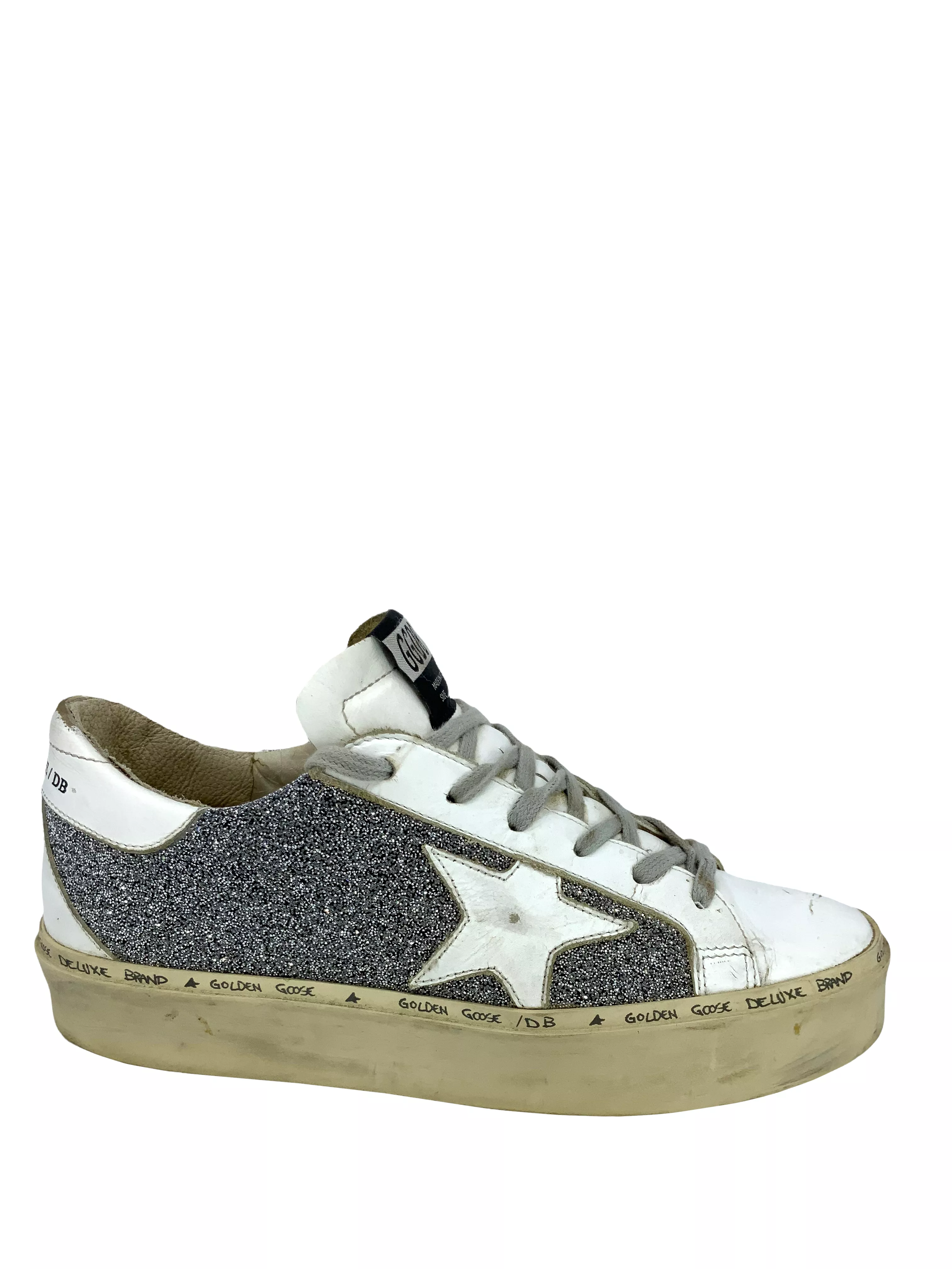 Golden Goose Superstar Metallic Glitter Low-Top Sneakers Size 7