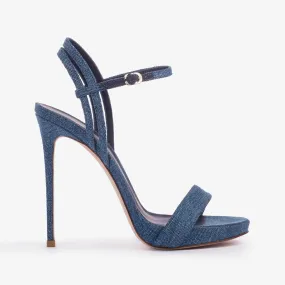 GWEN SANDAL 120 mm Blue denim sandal