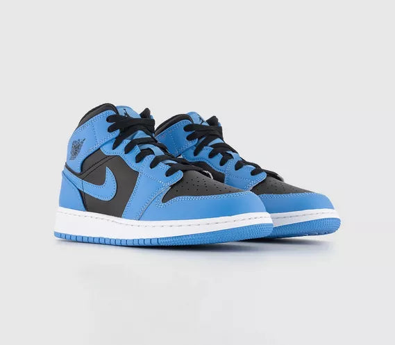 Kids Nike Jordan 1 Mid Gs University Blue Black White