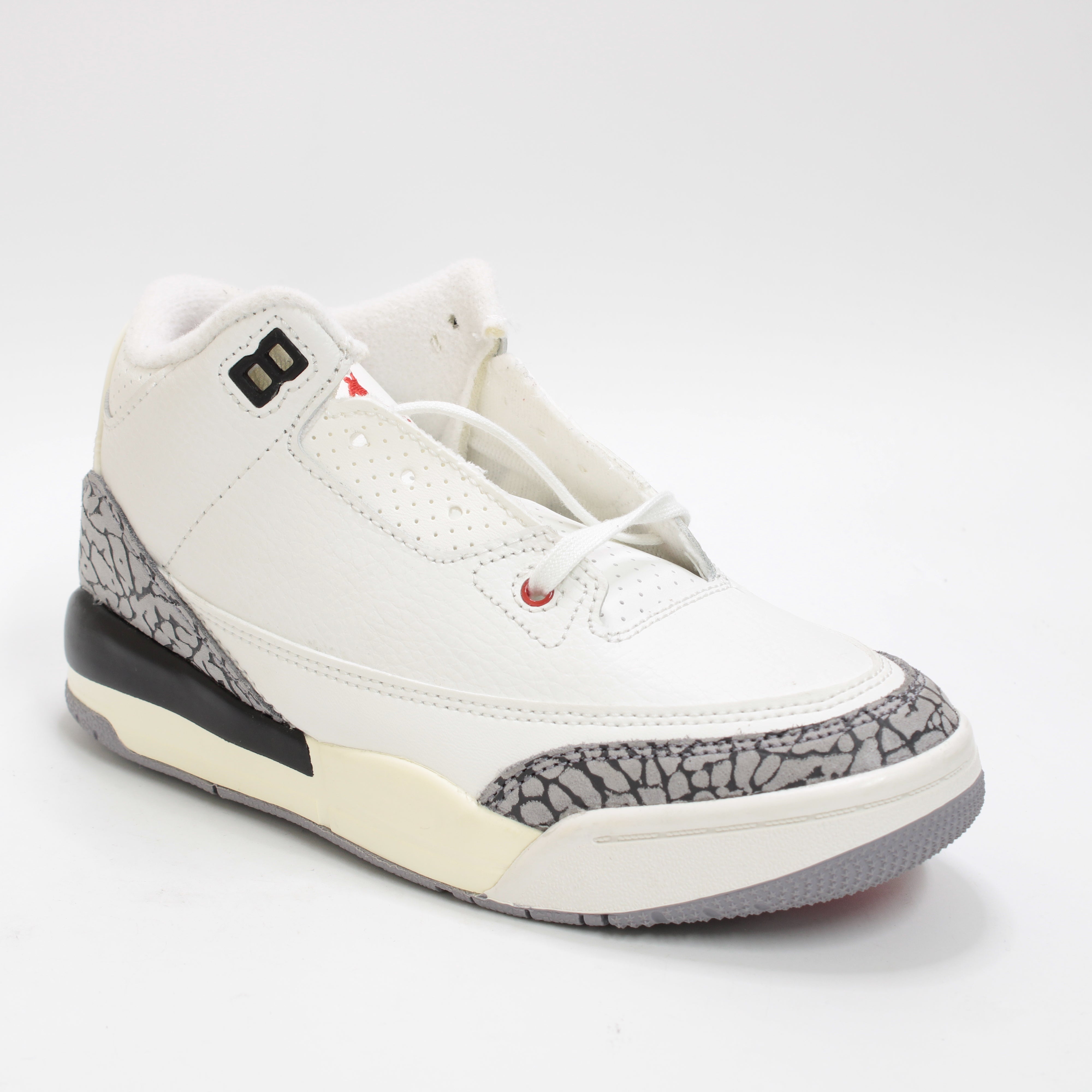 Kids Nike Jordan 3 PS Summit White Fire Red Black Cement Grey