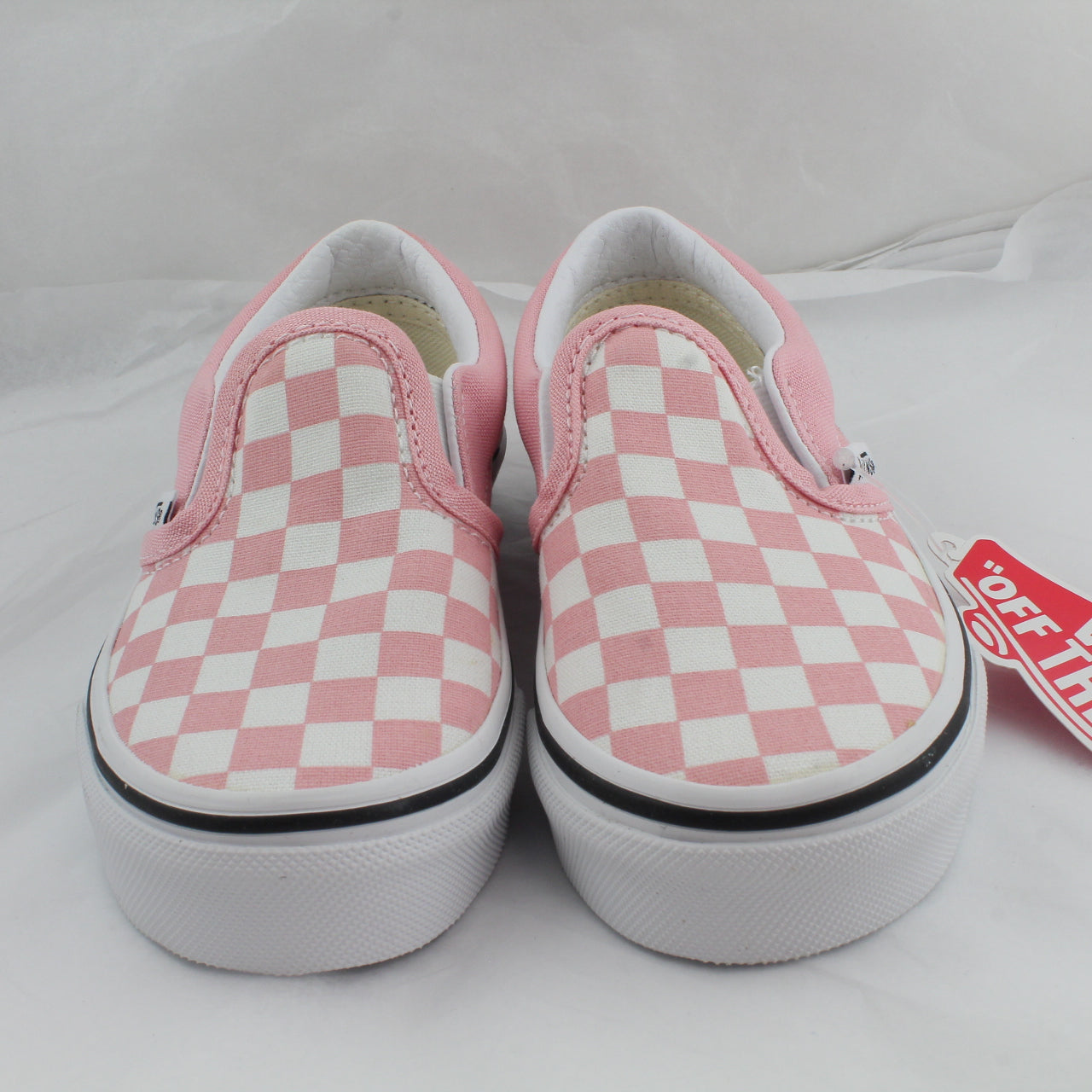 Kids Vans Classic Slip On Checkerboard Powder Pink True White