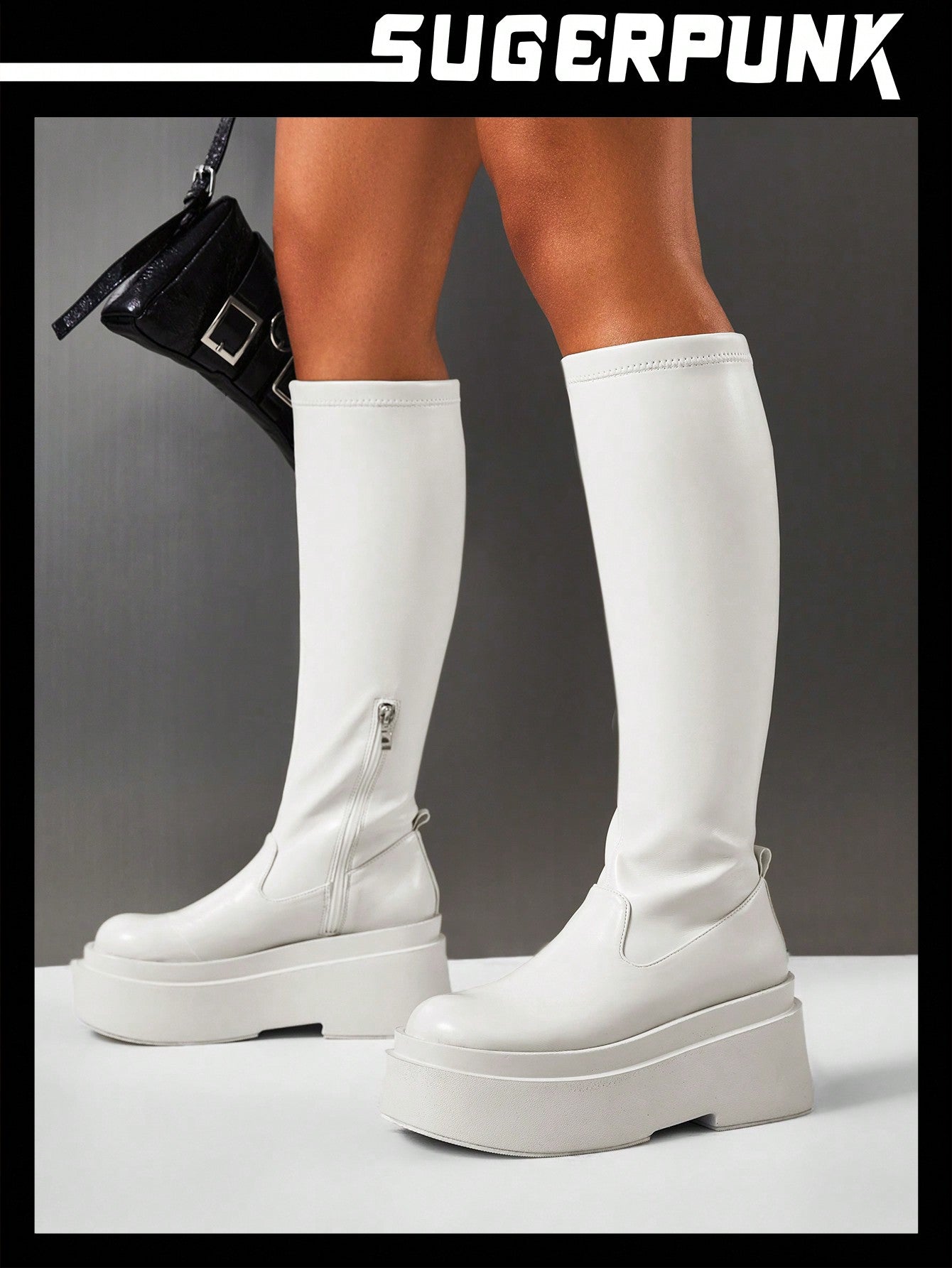 Ladies' Shoes New Years Fashion Solid White Chunky Sole Boots