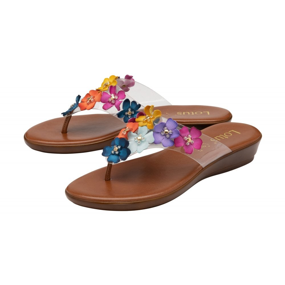 Lotus Brittany Multi Floral Mule Sandal