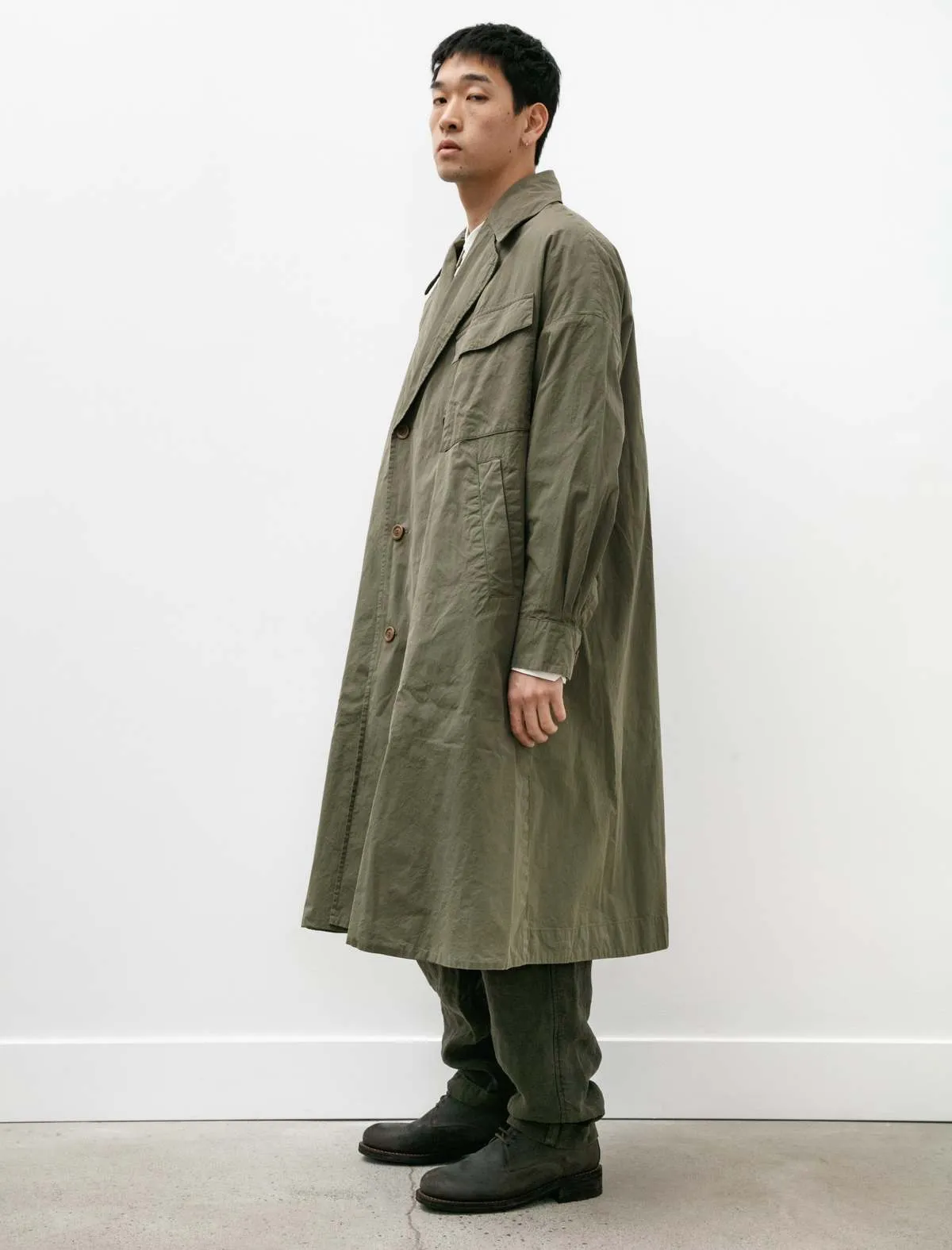 Mens Army Coat - Card Olive