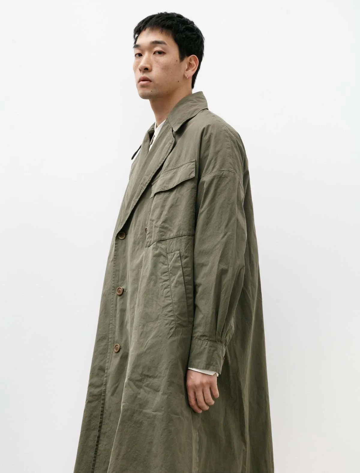 Mens Army Coat - Card Olive