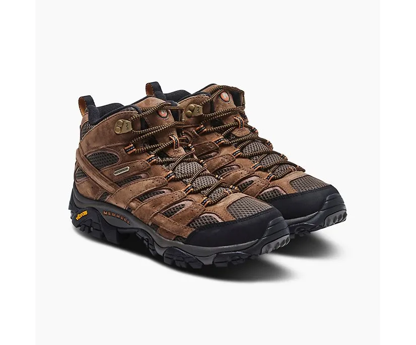 Merrell Mens Moab 2 Mid Waterproof Hiking Boot- Earth