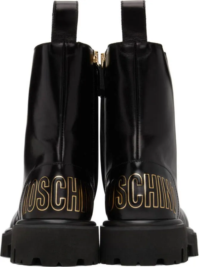 Moschino Black Combat Boots