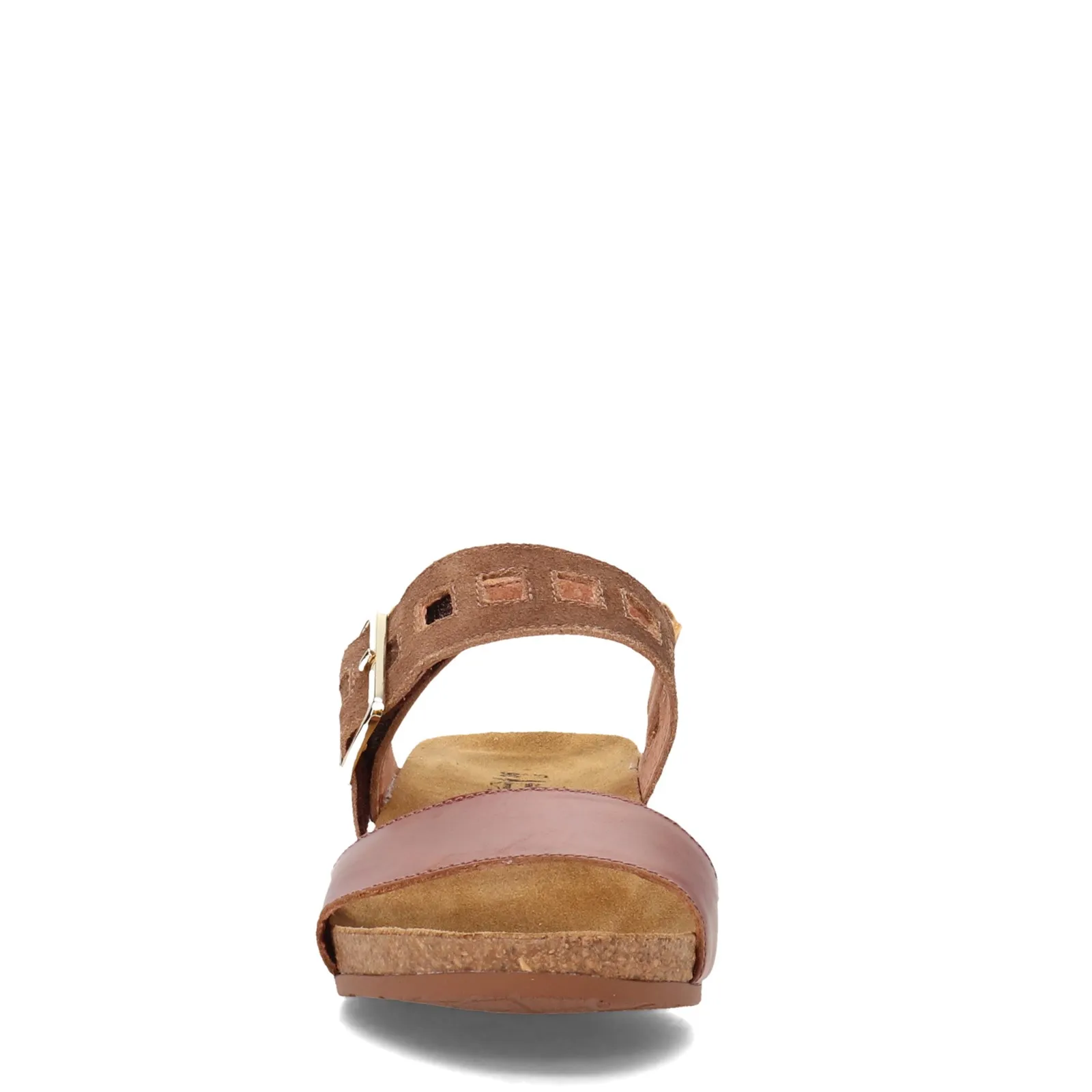 Naot Womens Dynasty Dressy Wedge Sandal- Brown Marigold Leather