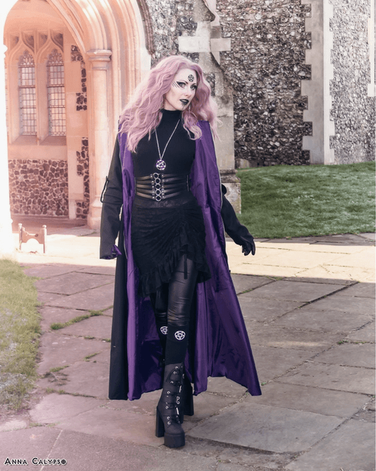 Necessary Evil Purple Lined Selene Coat