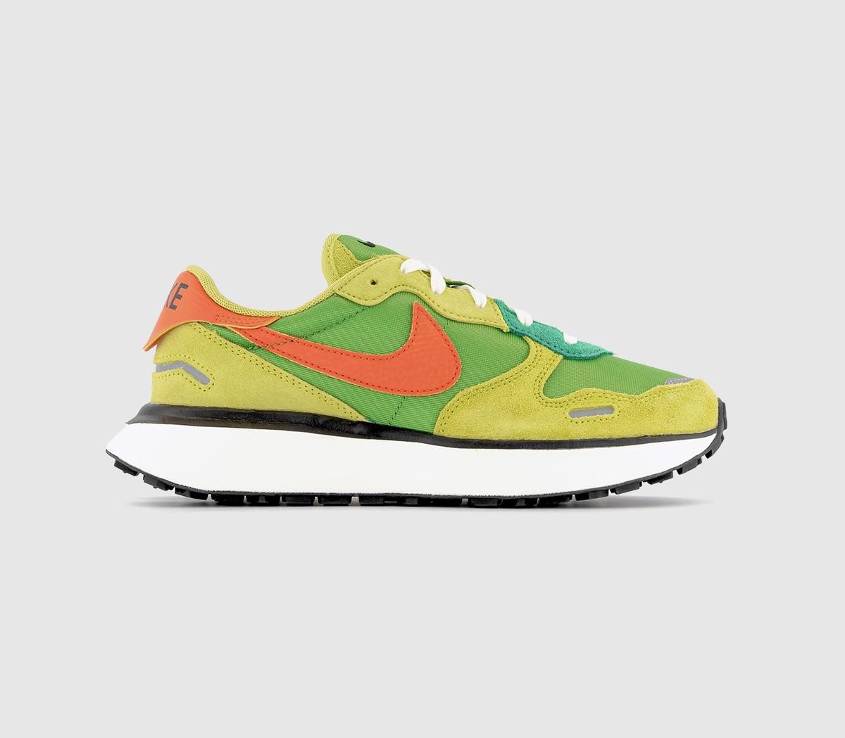 Nike Phoenix Waffle Trainers Chlorophyll Safety Orange Atomic Green Classic Green